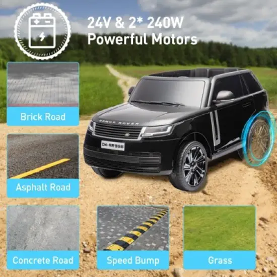 24V Ride On Toy, Licensed Land Rover Kids Car, 2-Seater Ride On Car with Parent Remote Control, Toy Storage Box, 3 Speeds, LCD Display, Lockable Doors image {3}