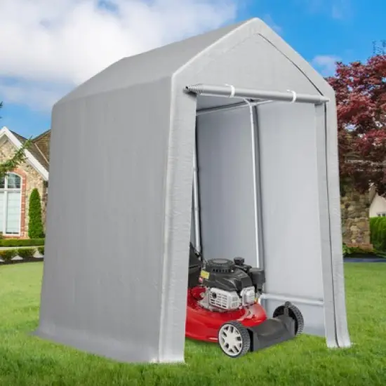 Portable Shed Outdoor Motorcycle Covers Storage Shelter,Heavy Duty Storage Shed,Waterproof Storage Tent Tarp Sheds with Roll-up Zipper Door image {4}