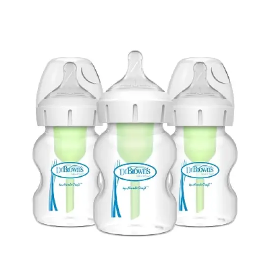 Dr. Brown's Anti-Colic Wide-Neck Options+ Baby Bottle 0m+ - 5oz/3pk image {1}