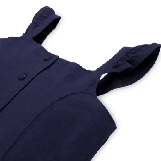 Hope & Henry Girls' Flutter Button Front Romper, Kids image {4}