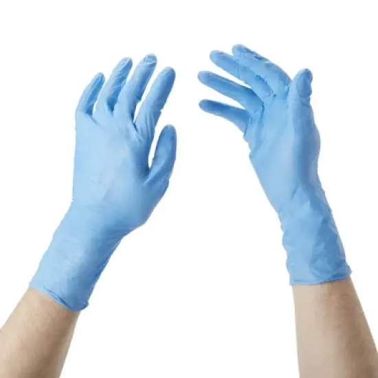 6.5CX Confiderm McKesson Nitrile Exam Glove Blue Textured Fingertips image {5}