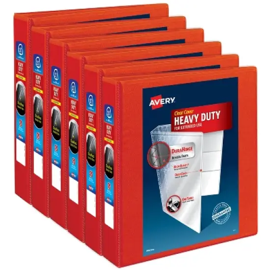 Avery Heavy-Duty View Binder, 1.5 Inch, 6 Red Binders (79171) image {8}