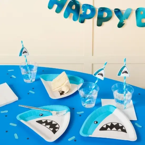 20ct Shark Paper Straws - Spritz&trade; image {1}