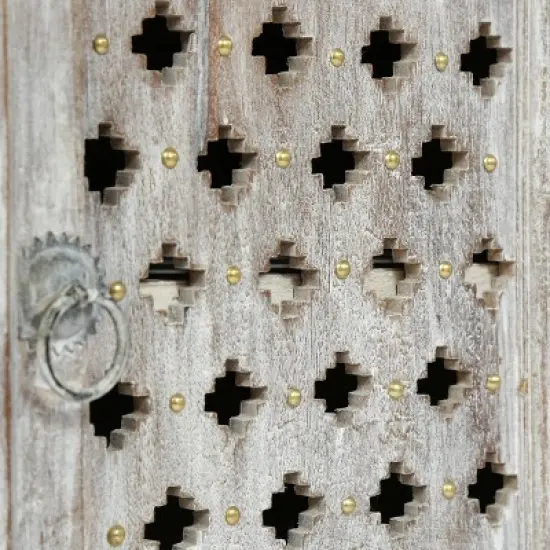 Tijeras Handcrafted Boho Mango Wood Nightstand Distressed White - Christopher Knight Home image {9}