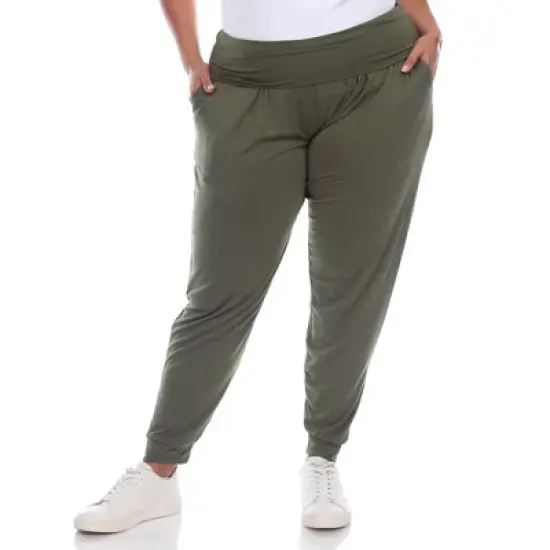 Women's Plus Size Harem Pants - White Mark image {11}