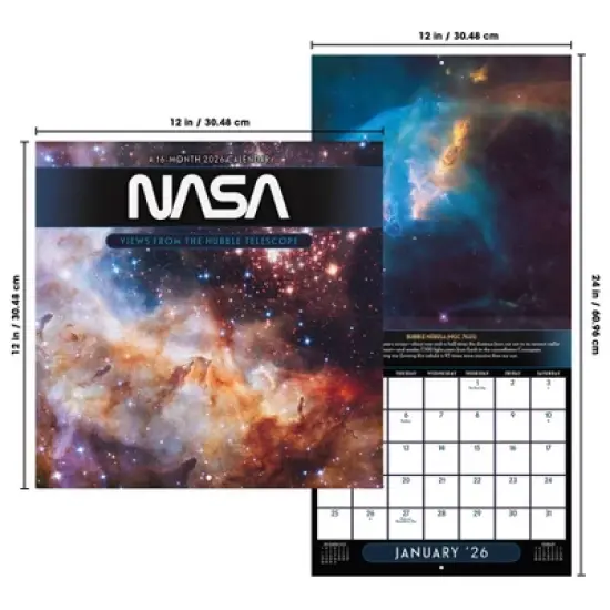 Trends International 2026 NASA Galaxies 12"x12" Wall Calendar image {6}