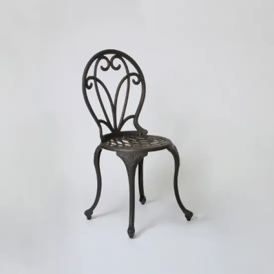 Thomas 3pc Cast Aluminum Patio Bistro Set - Dark Gold - Christopher Knight Home image {3}