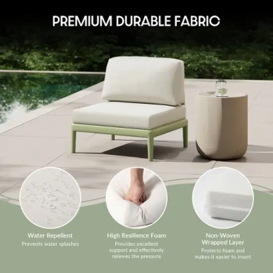 WestinTrends Playa Modern Polypropylene Resin 3 Seat Outdoor Patio Sofa, Green image {5}