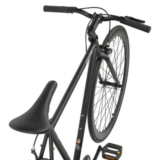 AVASTA BA9002WF-13 700C 58 Inch Single Speed Loop Fixed Gear Urban Commuter Fixie Bike w/ High-TEN Steel Frame for Adults 5' 11" to 6' 3", Matte Black image {2}