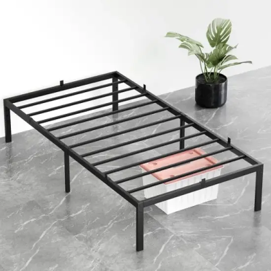 Garvee 14 Inch Twin/Full/Queen Bed Frame with Storage,Metal Platform Twin Bed Frame No Box Spring Needed Steel Slat Support Easy Assembly image {2}