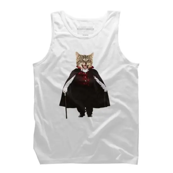 Men's Design By Humans Catcula Cat Kitten Dracula Cute Funny Halloween t shirt By JOHANNESART Tank Top image {4}