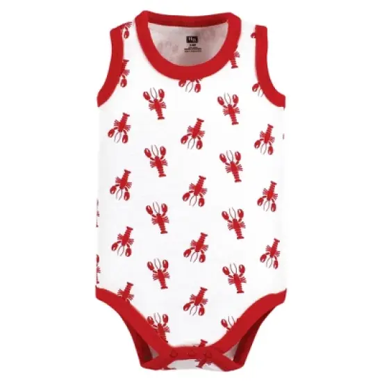 Hudson Baby Infant Boy Cotton Sleeveless Bodysuits, Butter Me Up Lobster image {3}