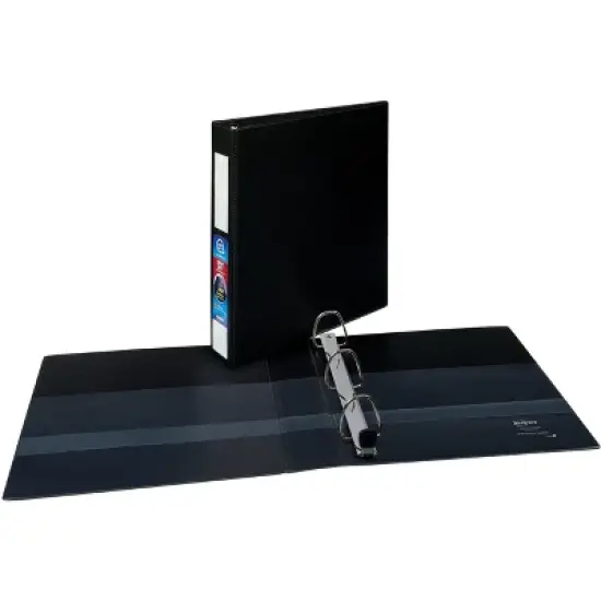 Avery Heavy-Duty Binder, 1-1/2" One Touch Rings, 400-Sheet Capacity, Label Holder, DuraHinge, Black (79991) image {7}