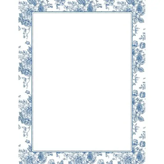 Great Papers Blue Toile Floral Everyday Letterhead Multicolored 50 Sheets/Pack (2025010) image {5}