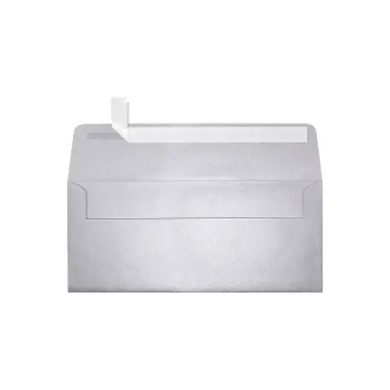 LUX 4 1/8" x 9 1/2" #10 80lbs. Square Flap Envelopes Silver Metallic 50/Pack 5360-06-50 image {1}