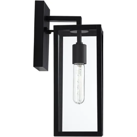 John Timberland Titan Modern Outdoor Wall Light Fixtures Set of 2 Mystic Black Dusk to Dawn 14" Clear Glass for Post Exterior Barn Deck image {5}