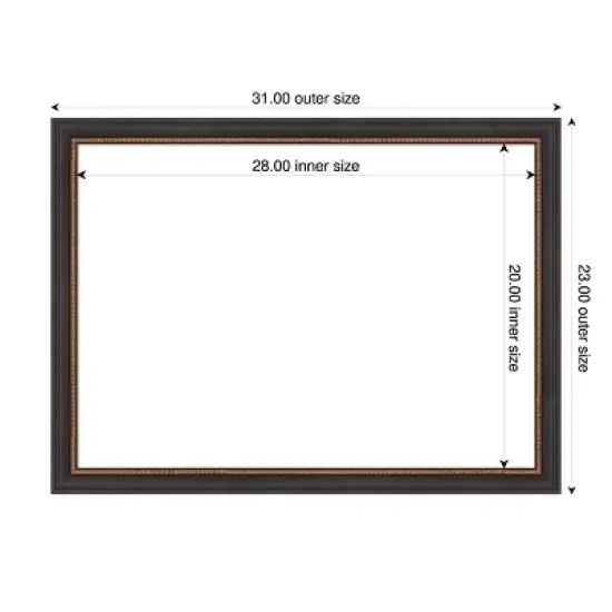 Amanti Art 23"x31" Ashton Black Framed Magnetic Dry Erase Board image {3}