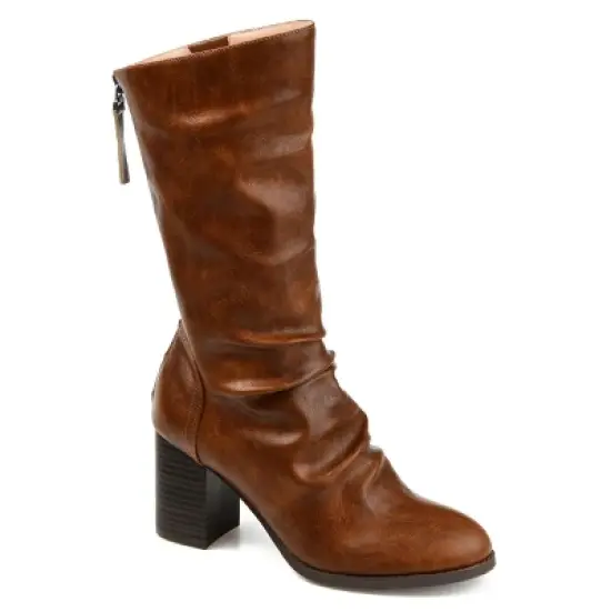 Journee Collection Womens Sequoia Stacked Heel Mid Calf Boots image {10}