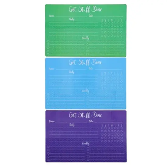 Paper Junkie 6 Pack Dry Erase Magnetic Weekly Daily Chore Chart, 6 Assorted Colors, 12 X 7.5 In image {4}