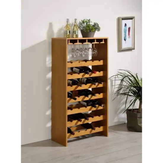 Hanzi Wine Cabinet Oak - Acme Furniture image {1}