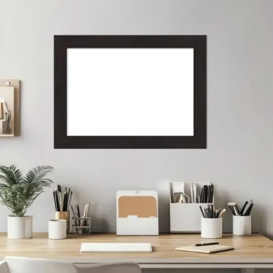 Amanti Art Furniture Espresso Narrow Framed Magnetic Dry Erase Board image {7}