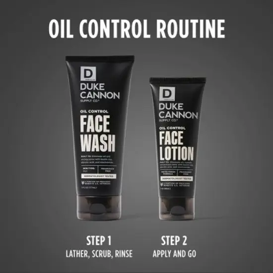 Duke Cannon Oil Control Face Lotion - Shine-Reducing Moisturizer for Men - 3 fl. oz image {9}