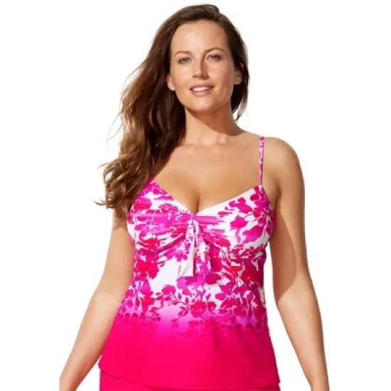 Swimsuits for All Women&rsquo;s Plus Size Tie Front Underwire Tankini Top image {1}