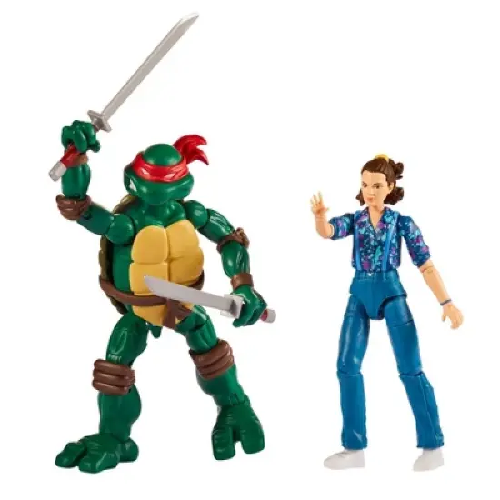 Teenage Mutant Ninja Turtles and Stranger Things Upside Down Remix 6" Leonardo and Eleven Action Figure 2pk image {2}