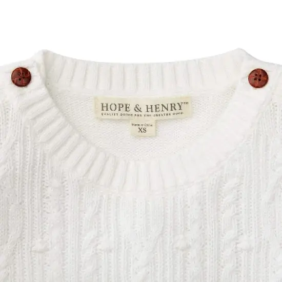 Hope & Henry Girls' Cable Button Sweater, Infant image {1}