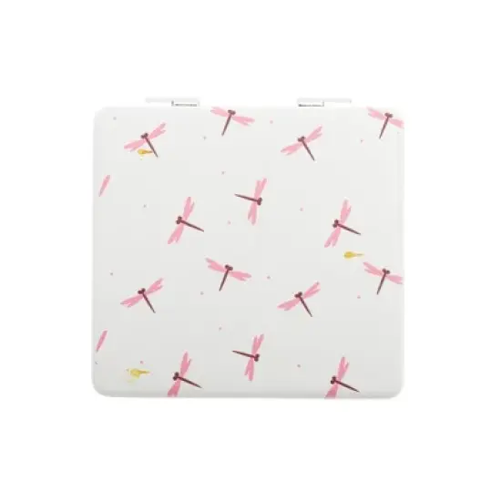 Unique Bargains Folding Makeup Mirror Pink White 1 Pc image {5}