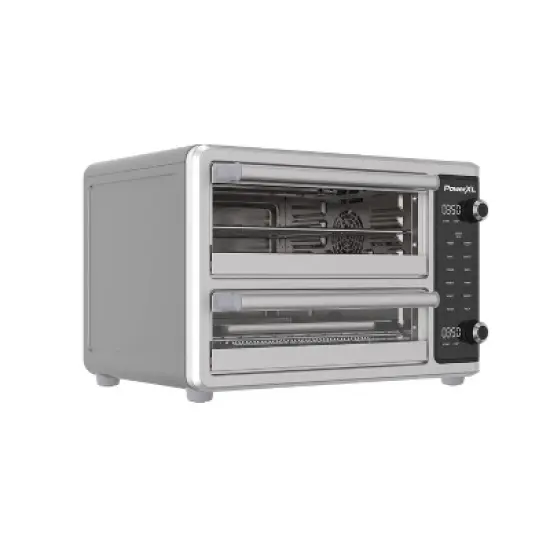 PowerXL SmartSynx 1700W Dual Door Toaster Oven and Air Fryer: Stainless Steel Countertop Convection, Dishwasher-Safe image {1}