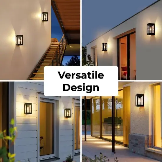 Techko Maid Edison LED Outdoor Solar Wall Light Edison LED Bulb Aluminum Metal Black Sconce image {7}