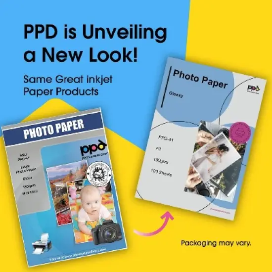 PPD Glossy Photo Paper 11x17" 50 sheets 180 gsm for Inkjet Printers image {1}