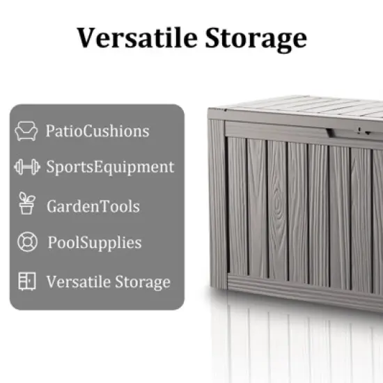 Decksplore 80 Gallon Deck Box Indoor/Outdoor Storage Box  Space-Saving All-Weather image {4}