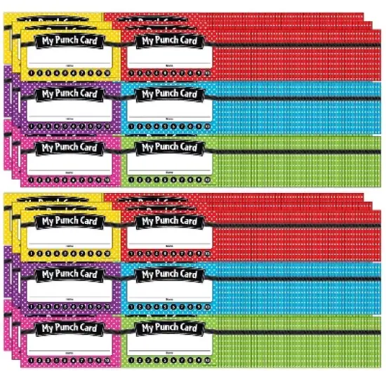 Teacher Created Resources Polka Dots Punch Cards 60 Per Pack 6 Packs (TCR5608-6) image {2}