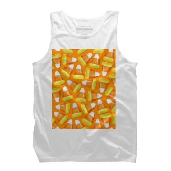 Men's Design By Humans Halloween Candy Corn By NewburyBoutique Tank Top image {8}