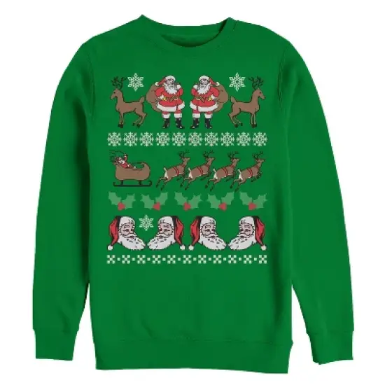 Men's Lost Gods Ugly Christmas Santa Claus Pattern Sweatshirt image {2}