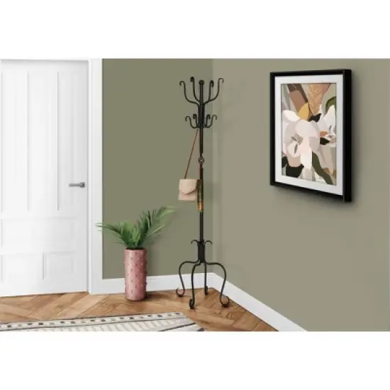 Coat Rack - Traditional Hammered Black Metal - EveryRoom image {1}