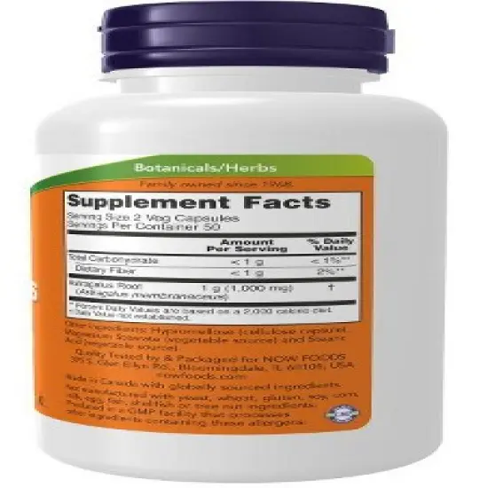 Astragalus 500mg by Now Foods  -  100 Capsule image {1}