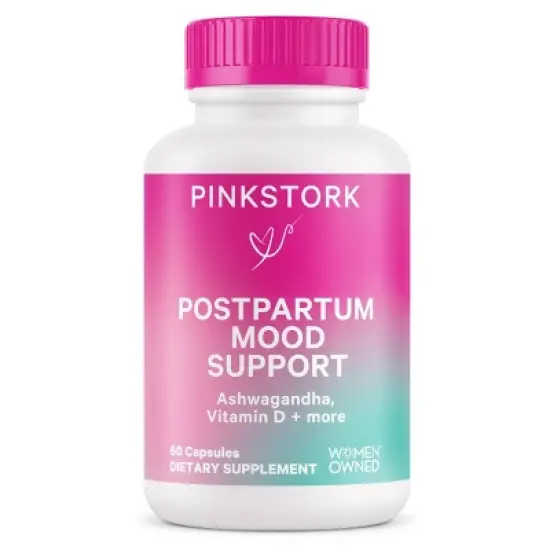 Pink Stork Postpartum Mood Support Dietary Supplement Capsules - 60ct image {4}