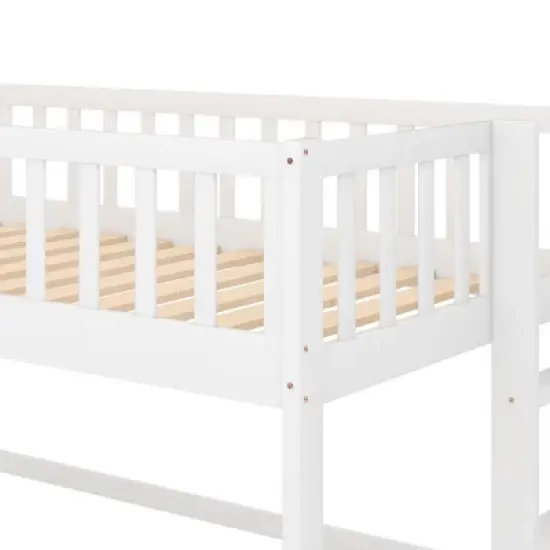 Twin Size Loft Bed with Ladder and Slide-ModernLuxe image {6}