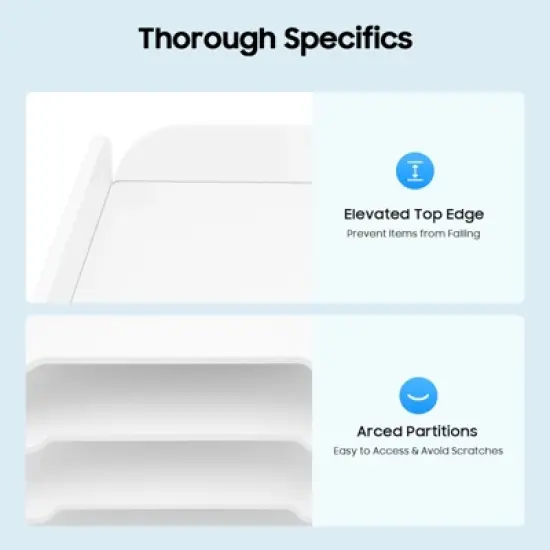 YIYIBYUS 7 Tier White Office Desk Desktop Organizers Letter Tray image {6}