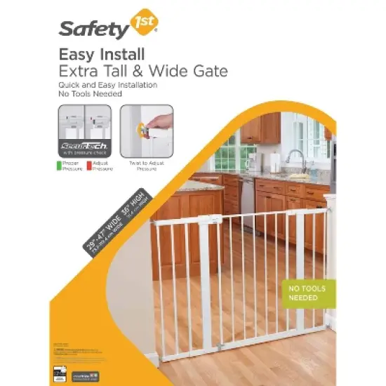 Safety 1st Easy Install Extra Tall & Wide Walk Through Gate, Fits between 29" and 47" image {4}
