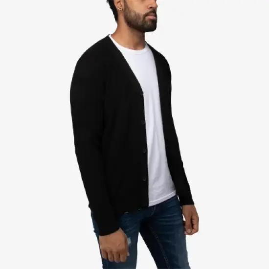 X RAY Men's Cotton Cardigan Sweater, V-Neck & Shawl Collar Soft Cable Knit Button Down Cardigan image {2}