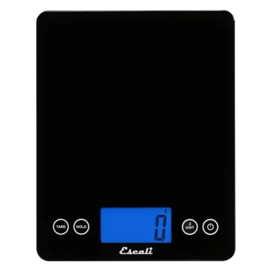 Escali Arti XL Glass Digital Scale Black: Kitchen Food Scale with Oversized Backlit Display, 22lb Capacity, Automatic Shut-Off image {4}