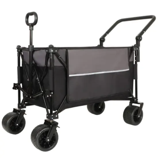 RISOKEYS Folding Wagon Cart - Portable Large Capacity All-Terrain Utility Wagon with 360&deg; Wheels,for Camping,Beach,Shopping,Outdoor,Family Use image {11}