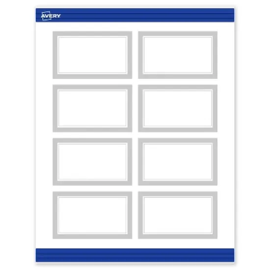 Avery Rectangle Business Cards, Silver Border, 2" x 3-1/2", 80ct image {9}