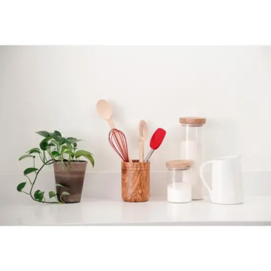 Berard Glass Storage Jar With Olive Wood Lid, 50-ounce image {4}