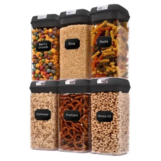 Cheer Collection Set of 6 42oz Airtight Food Storage Containers image {9}