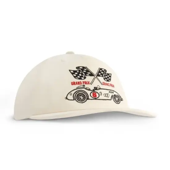 Concept One Women's Racecar Cotton Baseball Hat - White: Adjustable Twill Cap with Hook and Loop Fastener image {1}